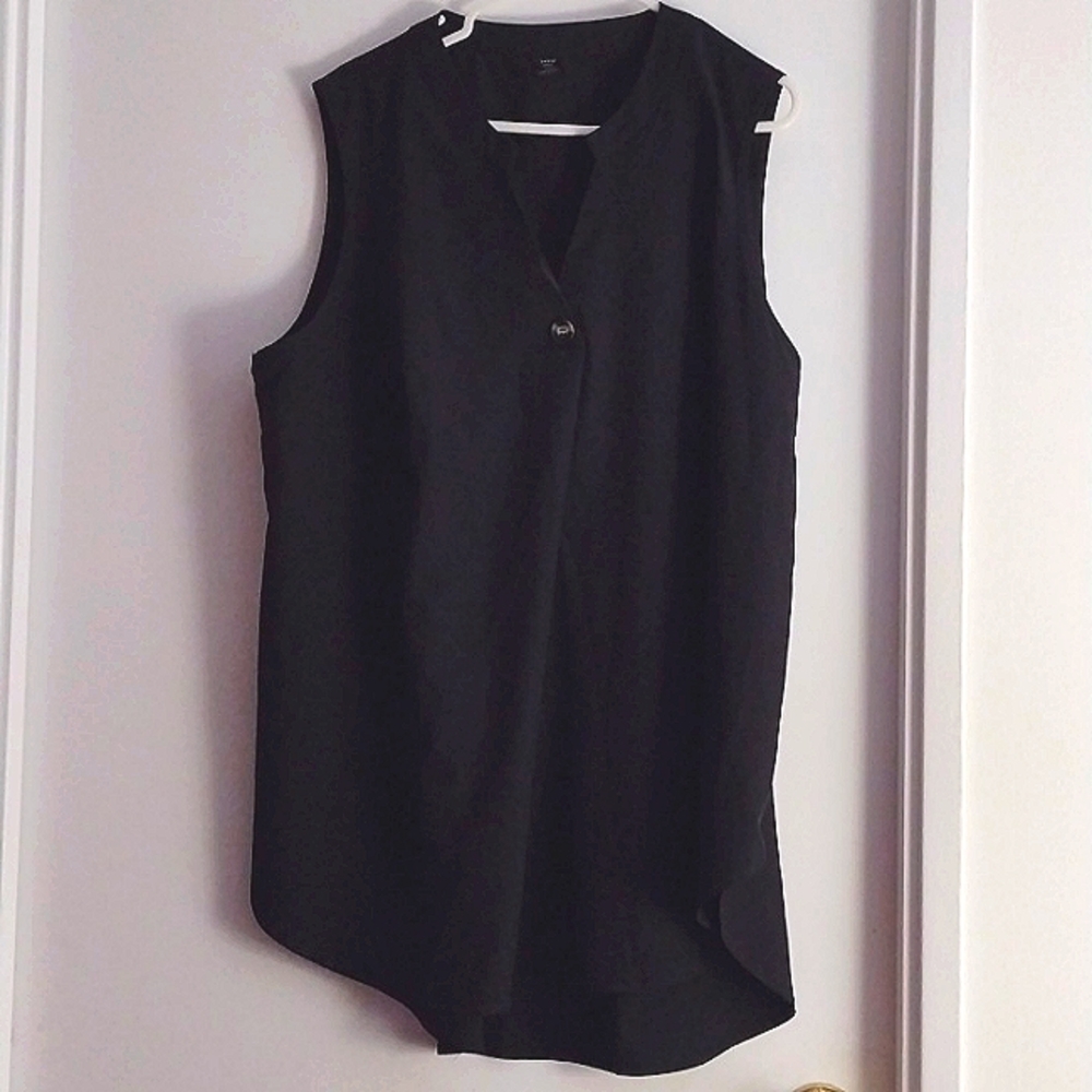 Black Faux Vest Style Top